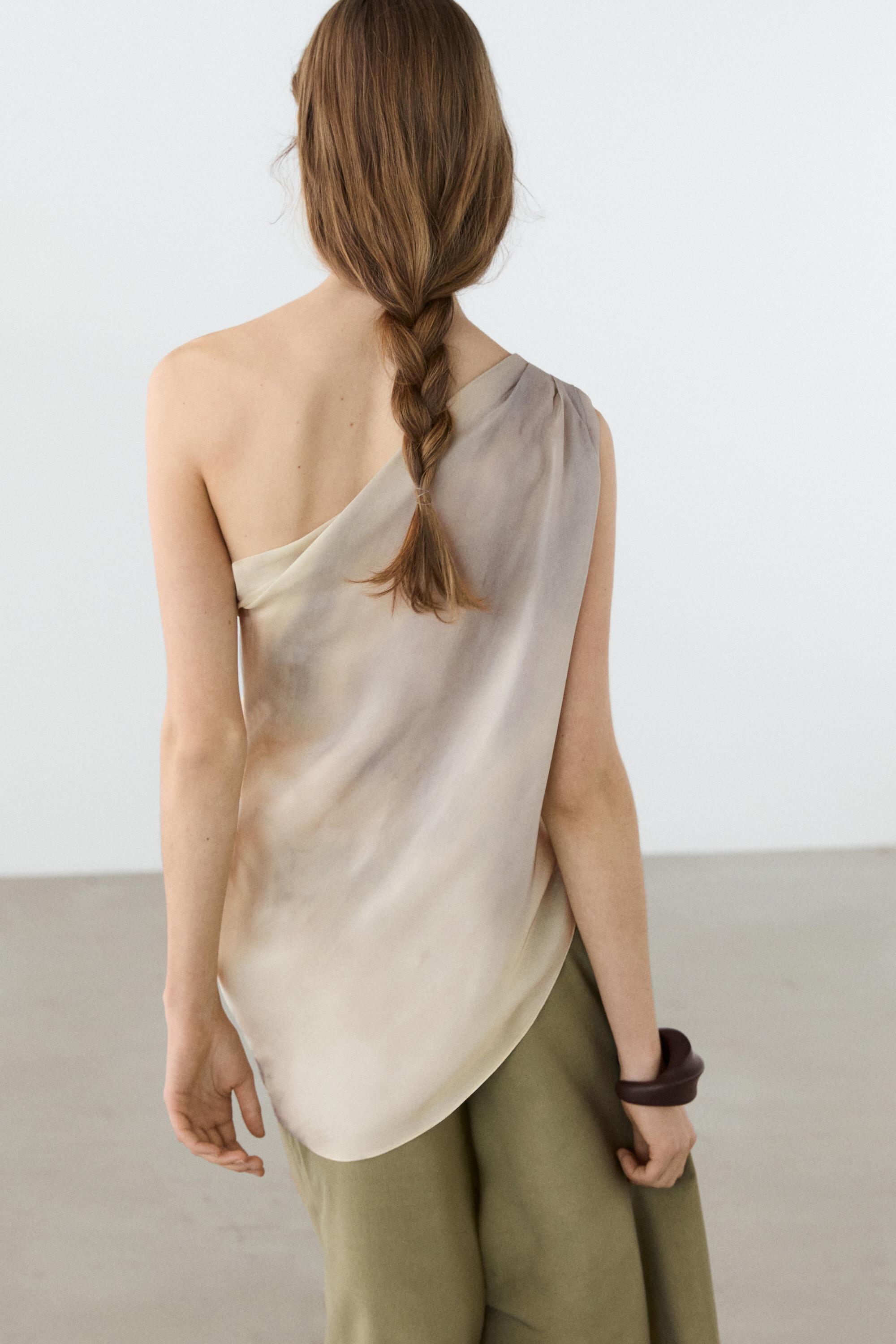 Top asymétrique drap
